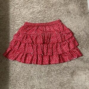SHIEN Large Red Polka Heart Ruffle Skirt